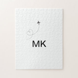 Einfache minimale Monogramm-Aufnahme für Textreise Puzzle