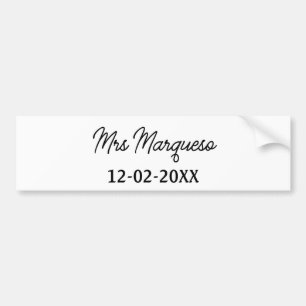 einfache minimale Monogramm MMs Mr. name date year Autoaufkleber