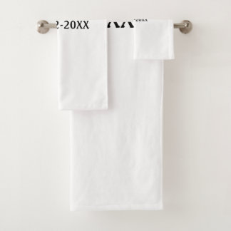 einfache minimale Monogramm MMs Mr. name date year Badhandtuch Set