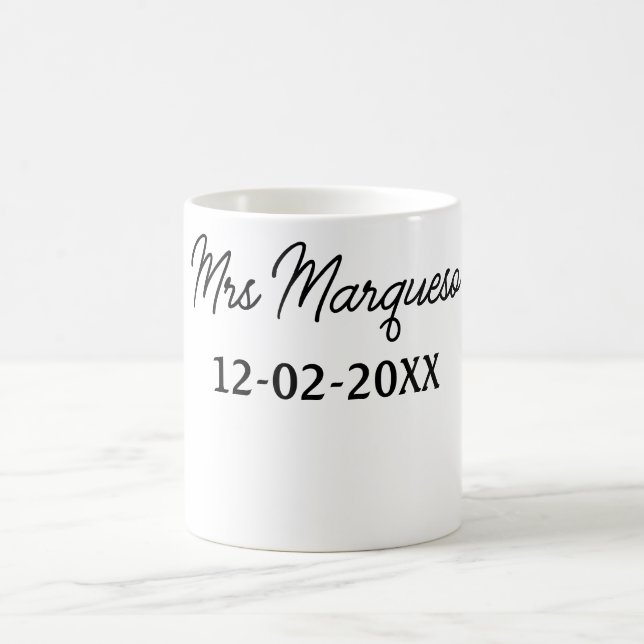 einfache minimale Monogramm MMs Mr. name date year Kaffeetasse (Mittel)