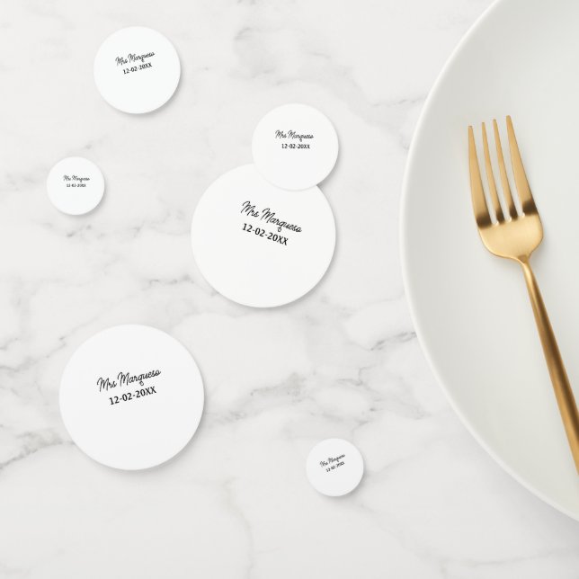 einfache minimale Monogramm MMs Mr. name date year Konfetti (Gruppe)