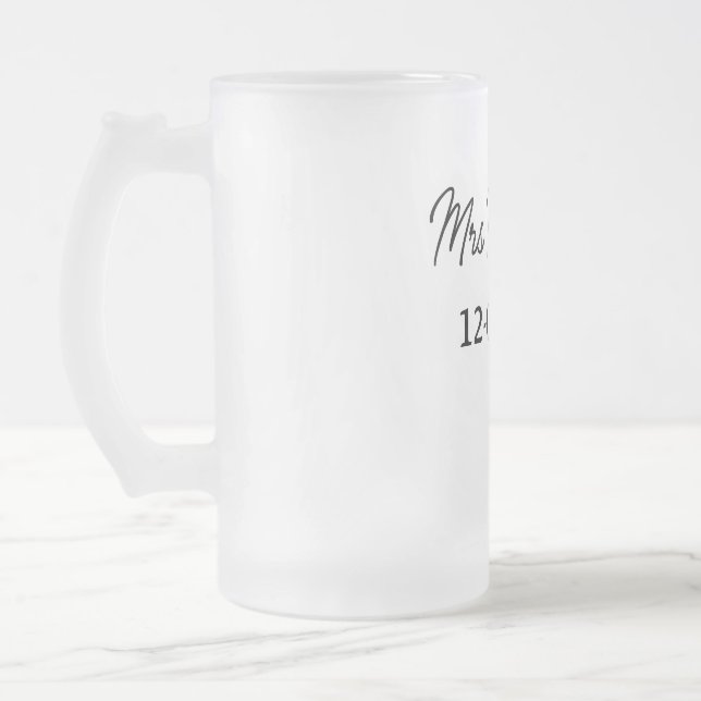 einfache minimale Monogramm MMs Mr. name date year Mattglas Bierglas (Links)