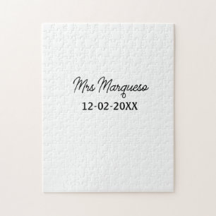 einfache minimale Monogramm MMs Mr. name date year Puzzle