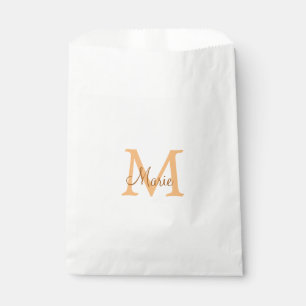 einfache minimale Name monogramm orange braun thr Geschenktütchen