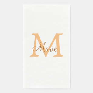 einfache minimale Name monogramm orange braun thr Serviette