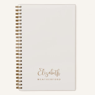 Einfache minimale neutrale Schriftzeichen Notizbuch