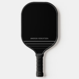 Einfache minimale Personalisierte Bezeichnung Grau Pickleball Schläger