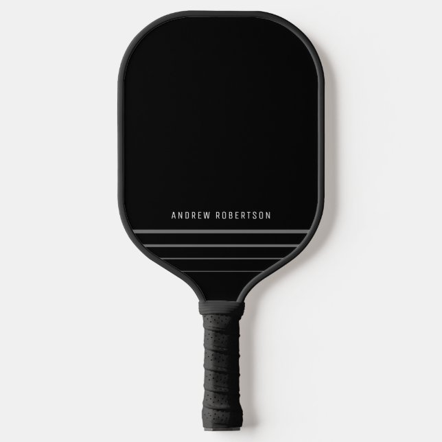 Einfache minimale Personalisierte Bezeichnung Grau Pickleball Schläger (Vorderseite)