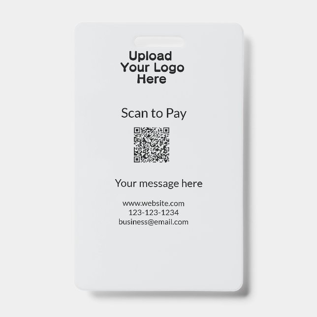 Einfache minimale Prüfung zum Bezahlen des Add QR  Ausweis (Vorderseite)