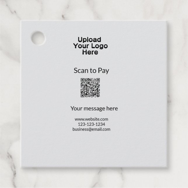 Einfache minimale Prüfung zum Bezahlen des Add QR  Geschenkanhänger (Vorderseite)