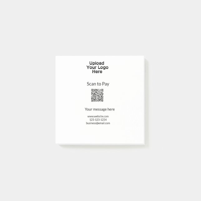 Einfache minimale Prüfung zum Bezahlen des Add QR  Post-it Klebezettel (Vorderseite)