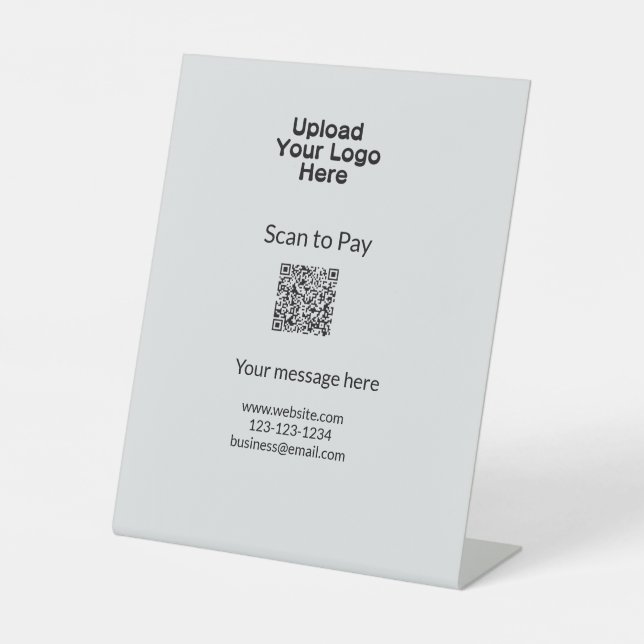 Einfache minimale Prüfung zum Bezahlen des Add QR  Sockelschild (Vorderseite)