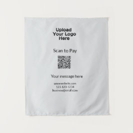 Einfache minimale Prüfung zum Bezahlen des Add QR  Wandteppich