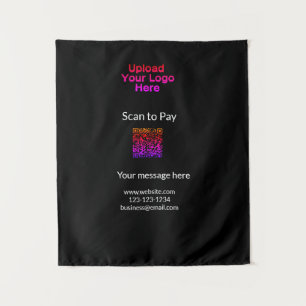 Einfache minimale Prüfung zum Bezahlen des Add QR  Wandteppich