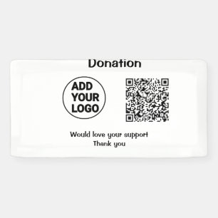 Einfache minimale q r Code hinzufügen Logo Social  Banner