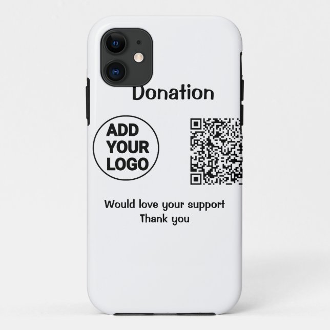 Einfache minimale q r Code hinzufügen Logo Social  Case-Mate iPhone Hülle (Rückseite)