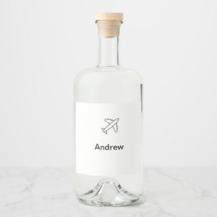 Einfache minimale Reisen mit dem Flugzeug fügen Si Alkoholflaschenetikett