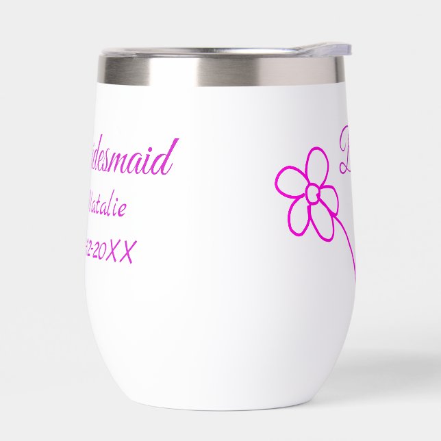Einfache minimale rosa Bridesaid fügen den Text fü (Links)