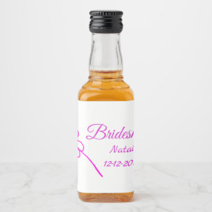 Einfache minimale rosa Bridesaid fügen den Text fü Alkoholflaschenetikett
