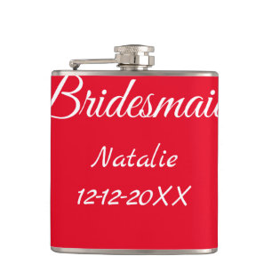 Einfache minimale rosa Bridesaid fügen den Text fü Flachmann