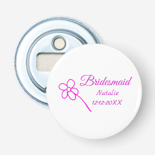 Einfache minimale rosa Bridesaid fügen den Text fü Flaschenöffner