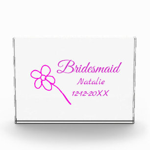 Einfache minimale rosa Bridesaid fügen den Text fü Fotoblock