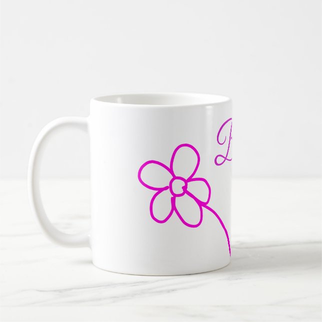 Einfache minimale rosa Bridesaid fügen den Text fü Kaffeetasse (Links)