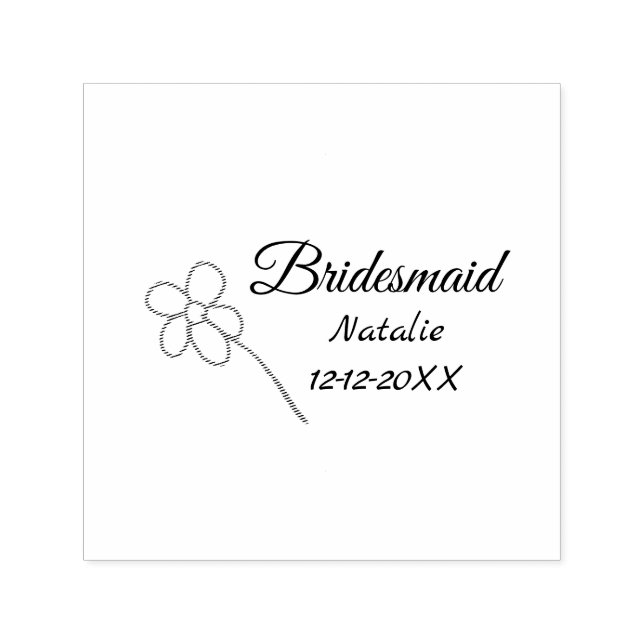 Einfache minimale rosa Bridesaid fügen den Text fü Permastempel (Design)
