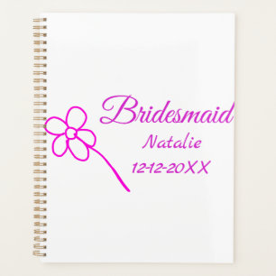 Einfache minimale rosa Bridesaid fügen den Text fü Planer