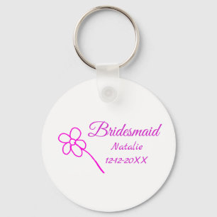Einfache minimale rosa Bridesaid fügen den Text fü Schlüsselanhänger