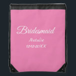 Einfache minimale rosa Bridesaid fügen den Text fü Sportbeutel<br><div class="desc">Entwurf</div>