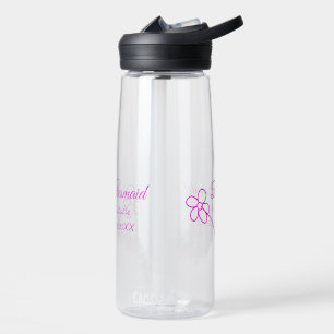 Einfache minimale rosa Bridesaid fügen den Text fü Trinkflasche