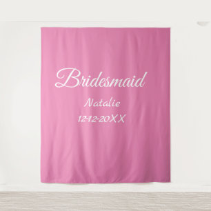Einfache minimale rosa Bridesaid fügen den Text fü Wandteppich