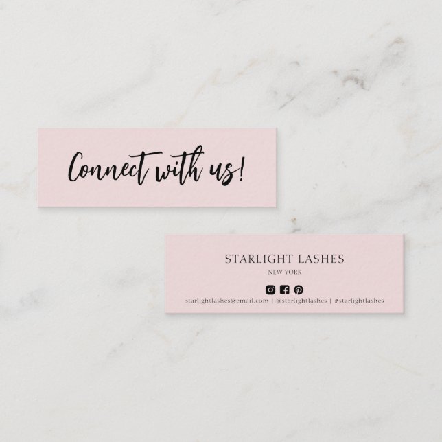 Einfache minimale Rose Kontakt mit uns Einfügen Mini Visitenkarte (Vorne/Hinten)