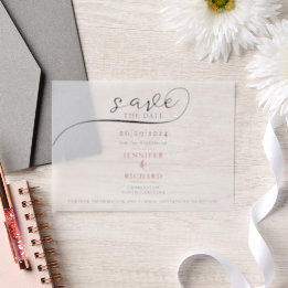 Einfache minimale rote Schrift mit Foto White Wedd