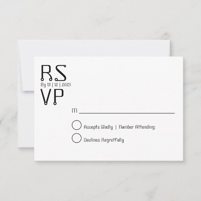 Einfache Minimale Rsvp-Karte Einladung (Vorderseite)