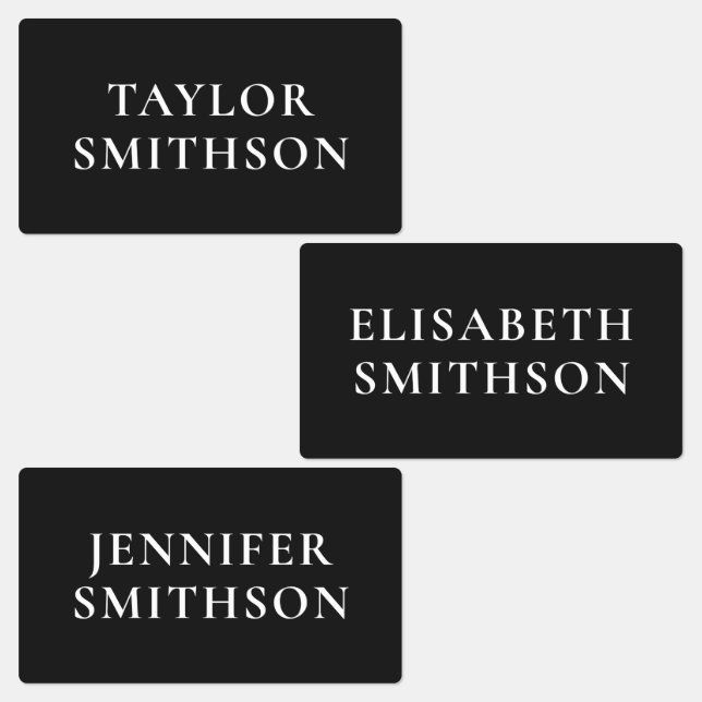 Einfache minimale Schwarz/Weiß, die Namensschule h Etiketten (Gruppe)