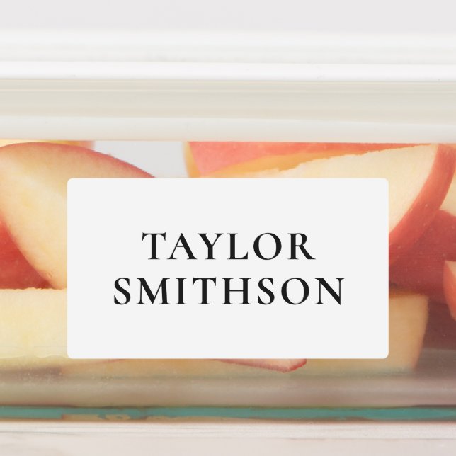 Einfache minimale Schwarz/Weiß, die Namensschule h Etiketten (Befestigt)