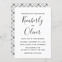 Einfache Minimale Schwarz-Weiß-Kalligrafie-Hochzei