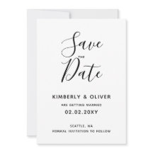 Einfache Minimale Schwarz-Weiß-Kalligrafie-Hochzei