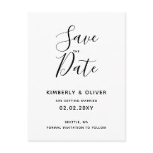 Einfache Minimale Schwarz-Weiß-Kalligrafie-Hochzei