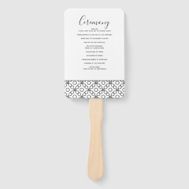 Einfache Minimale Schwarz-Weiß-Kalligrafie-Hochzei Fächer