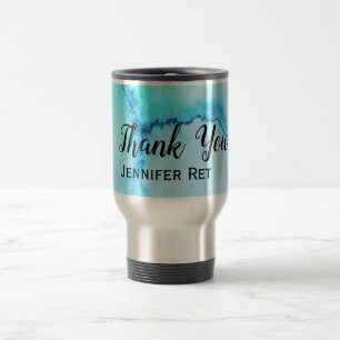 einfache minimale schwarze Kalligrafie dankeschön Reisebecher