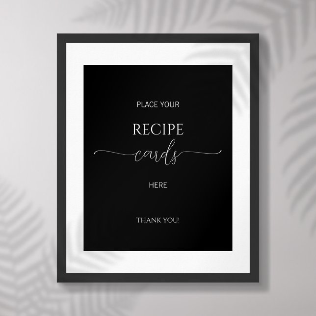 Einfache Minimale Script-Brautparty-Rezept-Karten Poster (Von Creator hochgeladen)