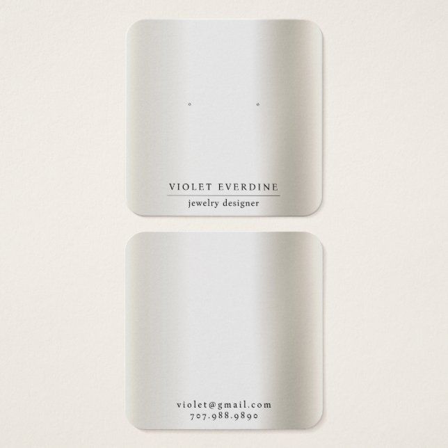Einfache minimale Typografie-Earring-Display-Karte (Vorne & Hinten)