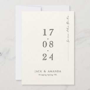 Einfache minimale typografische Hochzeit speichern Save The Date