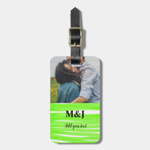 Einfache minimale Zugabe Foto Monogramm Wasser Gepäckanhänger