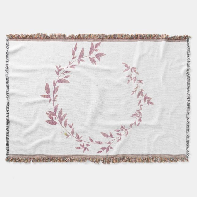 einfache minimale Zugabe Ihres Text Monogram Name  Decke (Vorderseite)