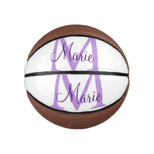 einfache minimale Zugabe Name Monogram Pink    Rot Mini Basketball