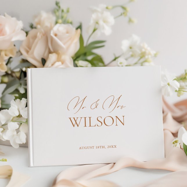 Einfache Minimalistin Schwarz & Weiß Hochzeit Gästebuch (Simple Minimlaist Black & White Wedding Guest Book)